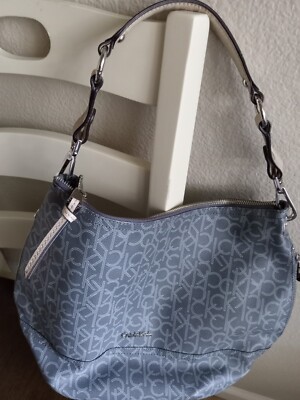 Calvin Klein Grey Logo Hobo Shoulder Bag