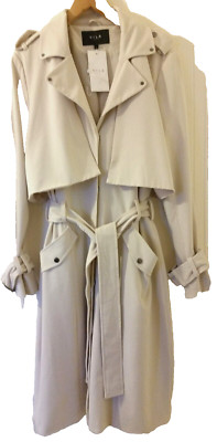 Women's Vila Fawn Raincoat Mac Mackintosh Trench Coat Large