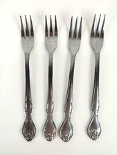 National Stainless Norma Rose Relish Shrimp Appetizer Seafood Cocktail Fork 4pc