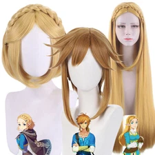 Zelda Breath of the Wild Princess Long Gold Cosplay Wig Heat Resistant Hair
