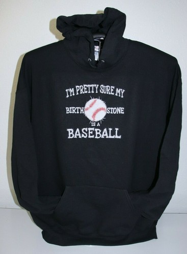 I'M PRETTY SURE MY BIRTHSTONE IS A BASEBALL Hoodie Sweatshirt 2XL, schwarz - Bild 2 von 5