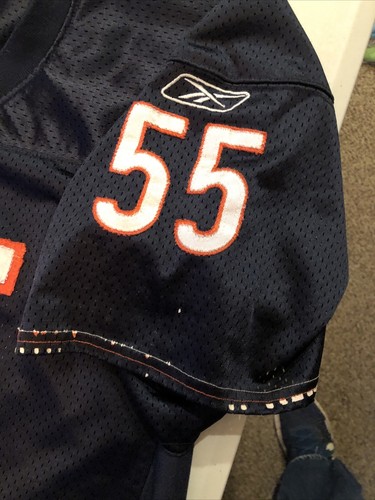 Rebook On Field NFL Chicago Bears Lance Briggs Jersey #55 Blue Mens Size 50 Wear - Picture 13 of 15
