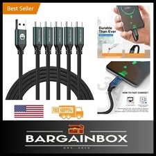 Universal 5-Pack 6ft USB Type-C Fast Charging Cables - Compatible with Galaxy
