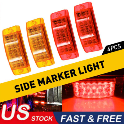 Par De Luces LED ámbar De 21 LED Para Laterales Y Direccionales, Para Remolques, Camiones Y Campers, 12V