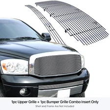 Fits 06-08 Dodge Ram 1500 Sport Stainless Chrome Billet Grille Insert Combo