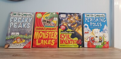 Horrible Geography & Horrible Science Bundle - 4 Books -Poles Peaks Monster Evil