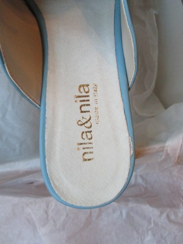 NIB NILA & NILA Flat Azure Blue Mules 7US/37IT Retails for $186 Made in Italy! - 第 8/14 張圖片