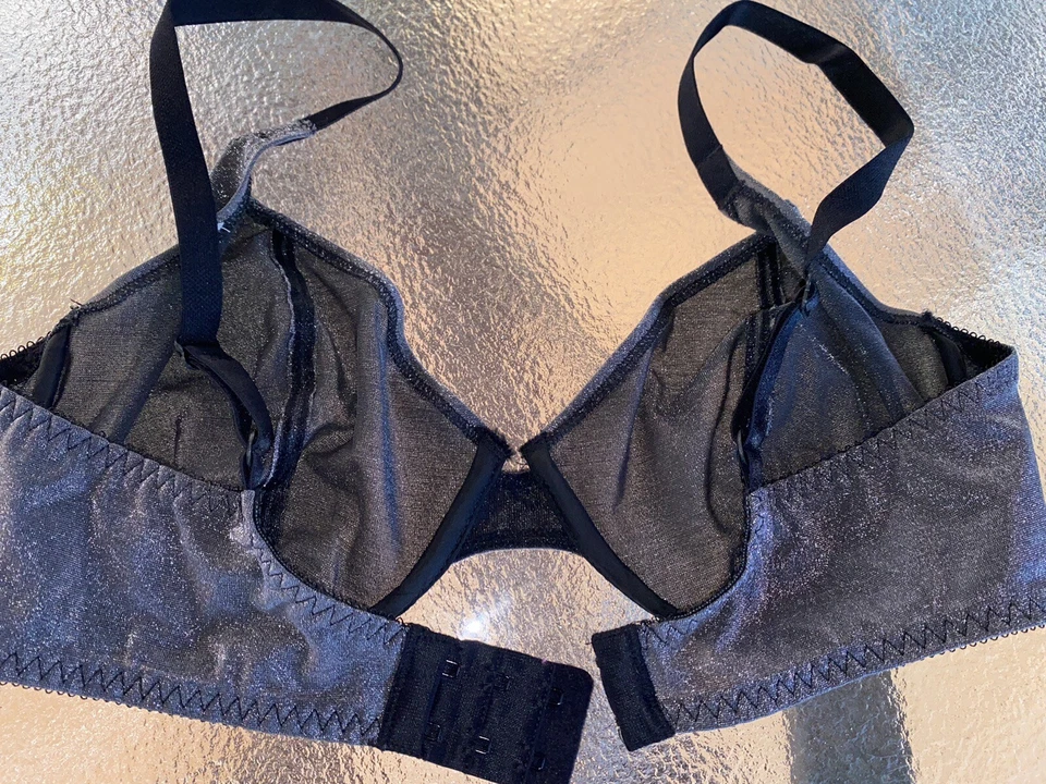 Sujetador con aros Lily Of France vintage plateado metálico 36 C Foto 3 de 4