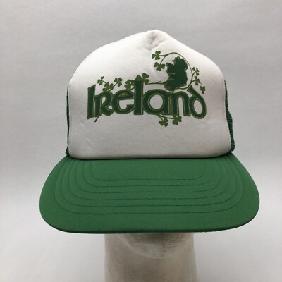 Vintage Green/White Ireland Snapback Hat, Good Condition
