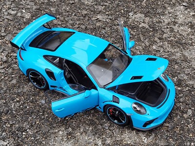 GT Autos 1/18 Scale Porsche 911 GT3 RS Blue Diecast Car Model Toy Gift