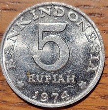 1974  Indonesia 5  Rupiah  Coin     N301