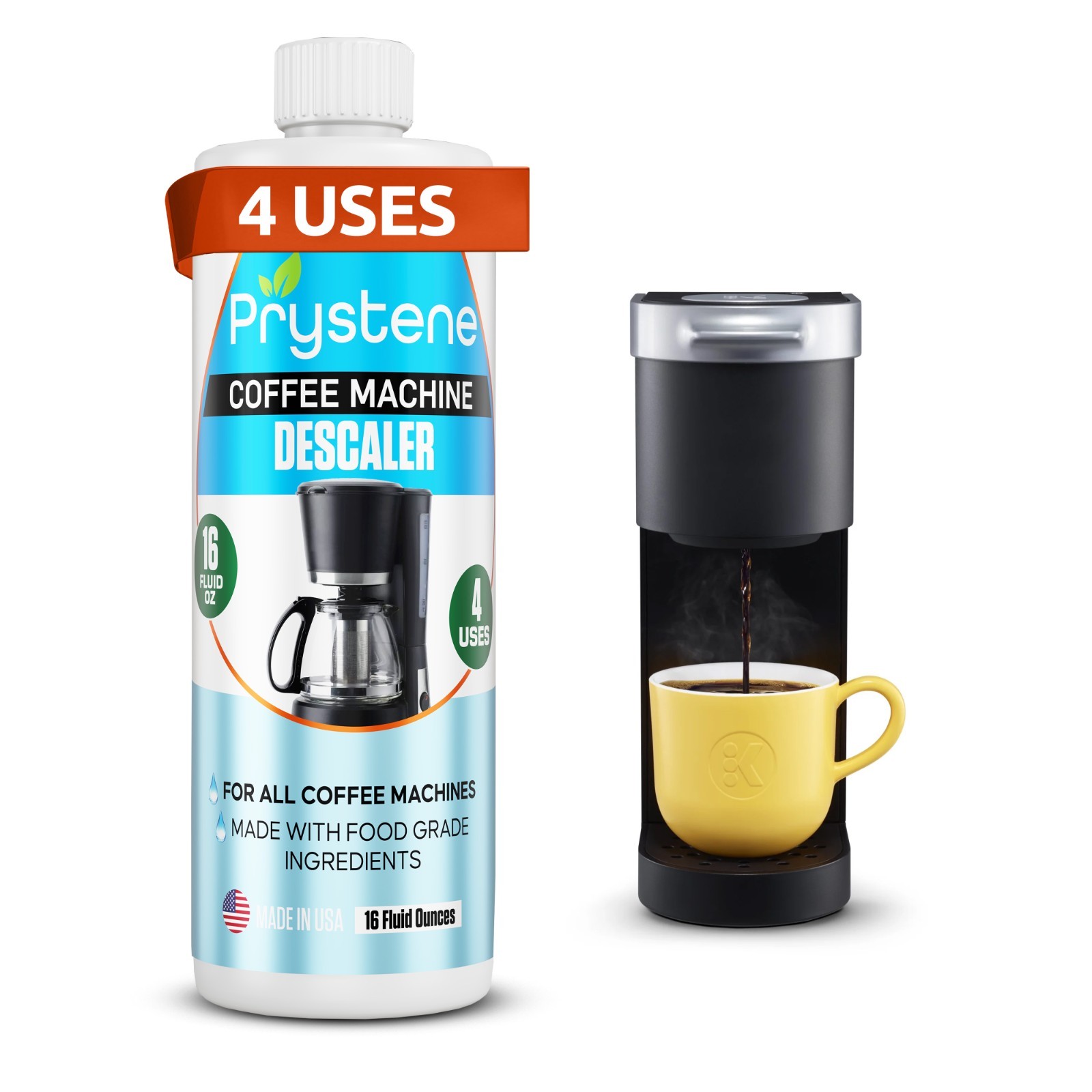 Coffee Machine Descaler | 16 oz (4 uses) | Keurig Breville Ninja Miele Cuisinart