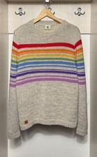 Pachamama Hexam Suéter Avena Mujer Talla S Arco Iris Rayas Tejido Lana Jersey