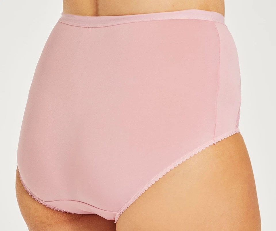 Blush Pink Stretch Buttery Lace Insert Knickers Full Panties  L 16/18  US 9-10 - Image 4 of 4
