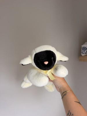 TY Beanie Buddy Chops Lamb Sheep Plush 13  White Black 2000 Stuffed Animal
