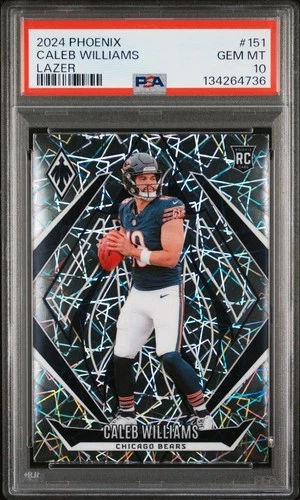 Caleb Williams 2024 Panini Phoenix Lazer #151 Rookie (RC) PSA 10 Chicago Bears