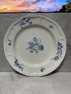 VTG Brick Oven Stoneware 11  Jardin Bleu Floral Dinner Plate (used)