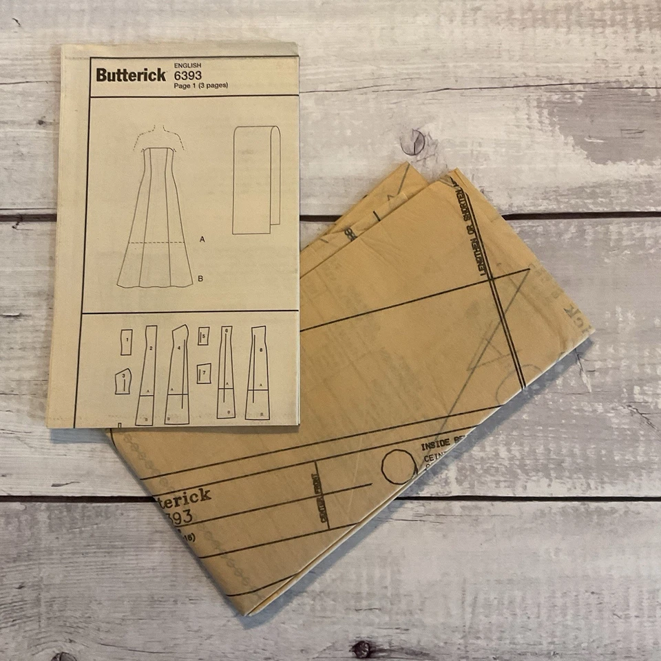 Butterick 6393 Sewing Pattern Formal Dress Prom Bridal Evening Miss 12-16 UNCUT - Image 3 of 3