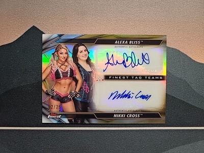 2020 Topps Finest WWE ALEXA BLISS & NIKKI CROSS Dual Gold Refractor Auto /25  