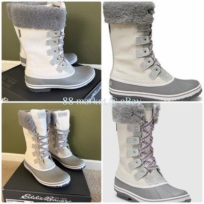 Eddie Bauer Women's Hunt Pac Thermafill Winter Boots Fur Suede