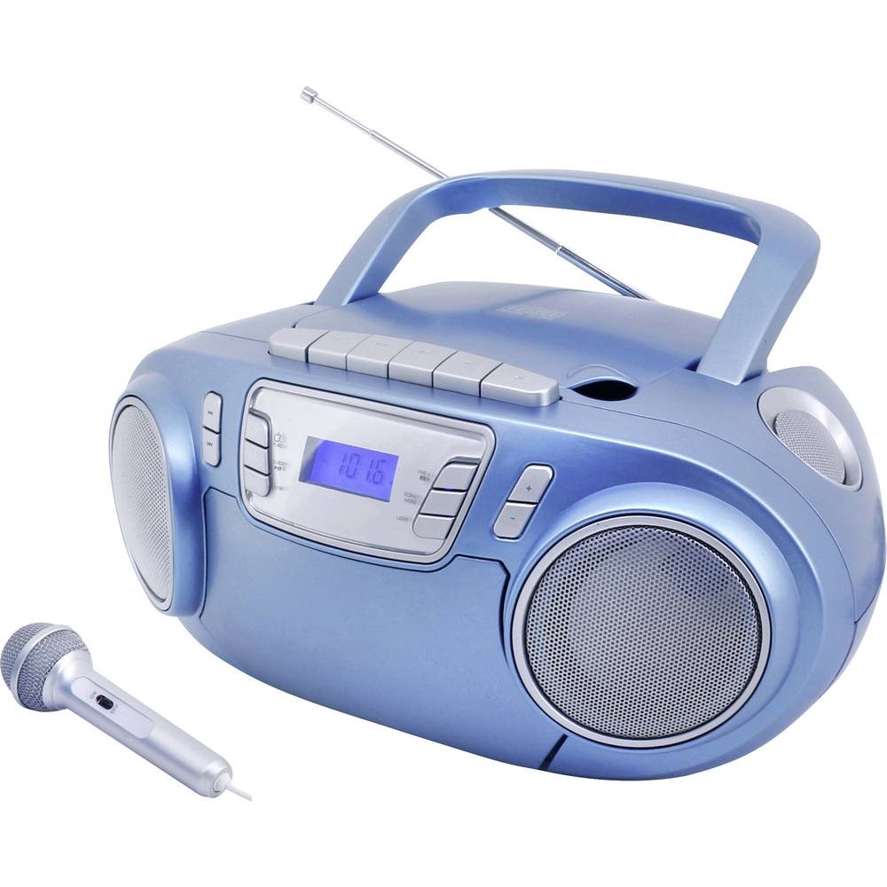 Poste radio CD cassette Soundmaster SCD5800BL portable pour le jardin