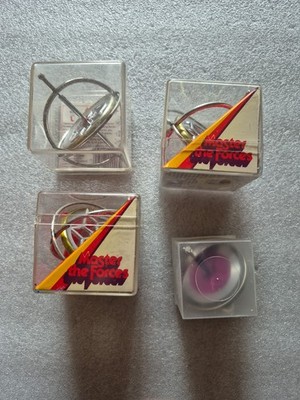 4x Vintage ''Master The Forces'' Gyroscope Toy - Complete Unused In Original Box
