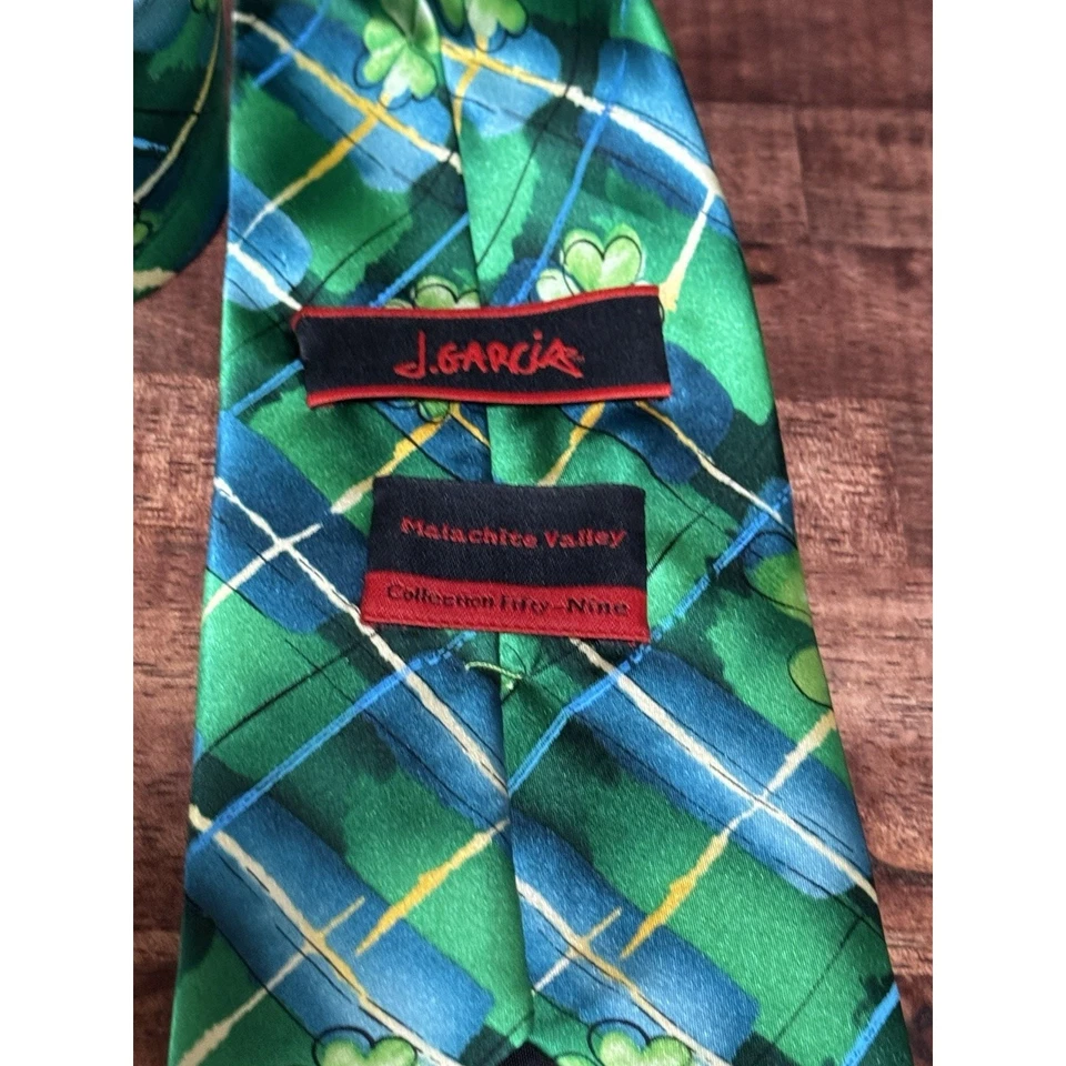 Jerry Garcia Shamrock Tie Green 100% Silk LTD Ed St Patrick's Day (60x3.5 in) - Image 3 of 3