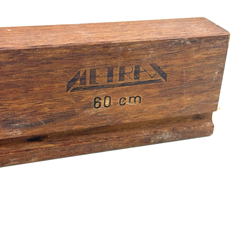 ALTRAX Wasserwaage 60cm | Teak Holz Messing Glaslibellen | Vintage Retro RAR - Picture 2 of 14