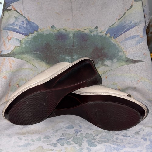 B Makowsky SERENE BEIGE SOFT LEATHER SLIDES WEDGE SHOES SIZE 8-1/2M - EUC - Picture 8 of 9