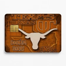 Texas Longhorn Credit Debit Card Skin Vinyl Sticker Waterproof  5 Designs Austin