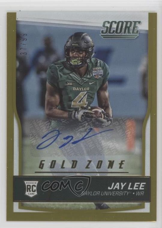 2016 Score Rookies Gold Zone Signatures /50 Jay Lee #358 Rookie Auto RC 05ks