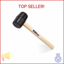 YIYITOOLS YY-2-005 Rubber Mallet Hammer With Wood Handle–8-oz, black