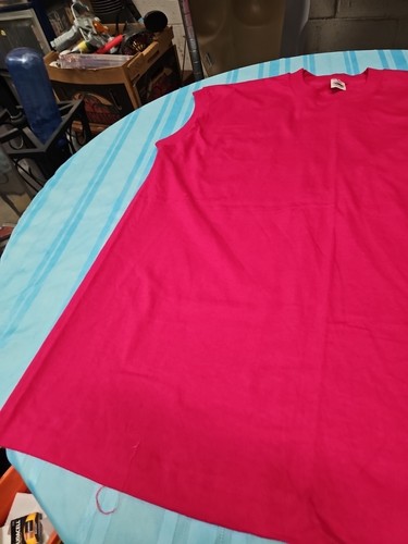 Fruit of the Loom Tank Top Shirt Mens XL Pink Cotton Blank Made in USA Vintage - Picture 3 of 7