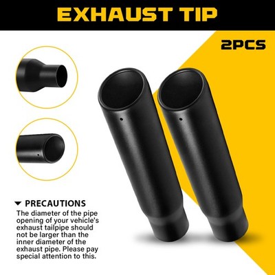 Universal 2x Angle Cut Stainless Steel Exhaust Tips 2.5'' Inlet 4''Outlet 18''Long*