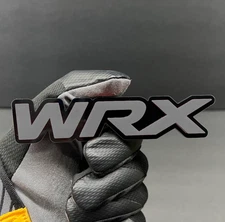 (2PC) "WRX" JDM Emblems GRAY 3D Acrylic Fender/Grill/Tailgate Badges Racing