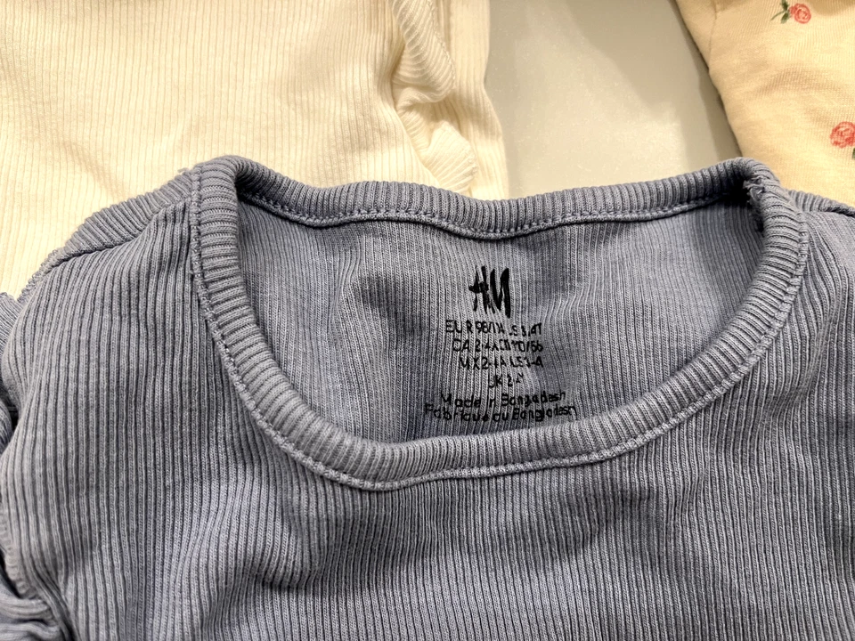 H&M Niñas Lote de 4 NIÑAS Manga Larga Volantes y Flores Tops, 2-4 Años Foto 2 de 4