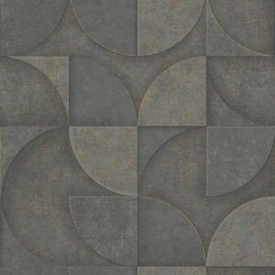 DL26750_Arber Geometric Circles Charcoal Fine Decor Wallpaper