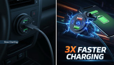 12-24V 4 Port Fast Car Charger QC3.0 PD USB C Outlet Socket for Boat RV Marine