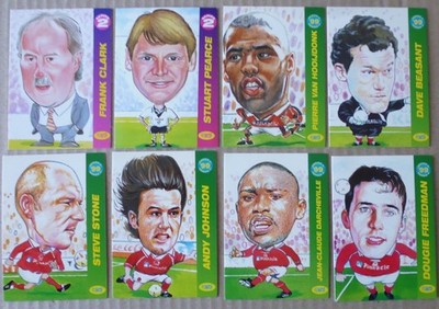 NOTTINGHAM FOREST FOOTBALL KARTEN PROMATCH 97 & 99 Pro Match Sammelkarten x 8
