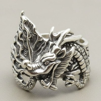 Sterling Silber Drachen Ring Handarbeit gepunzt 925 Nickelfrei