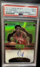 Panini 2017-18 Select Neon Green Prizm Auto OG Anunoby #RS-OGA /65 PSA 9 Raptors