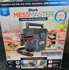 VS101 Shark - MessMaster Portable Wet/Dry Vacuum 1 Gallon Corded for Pets Cars