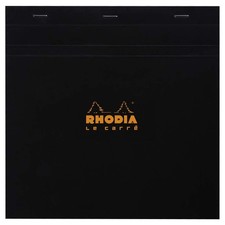 Rhodia Staplebound Notepad - Graph 80 sheets - 8 1/4 x 8 1/4 - Black cover
