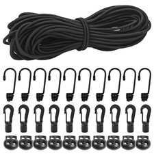 3/16"Bungee Shock Cords with Hooks,65 Feet Elastic Nylon Cords Kayak Stretch ...