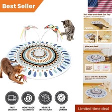 Engaging 3-in-1 Interactive Cat Toy: Fluttering Butterfly  Moving Feather
