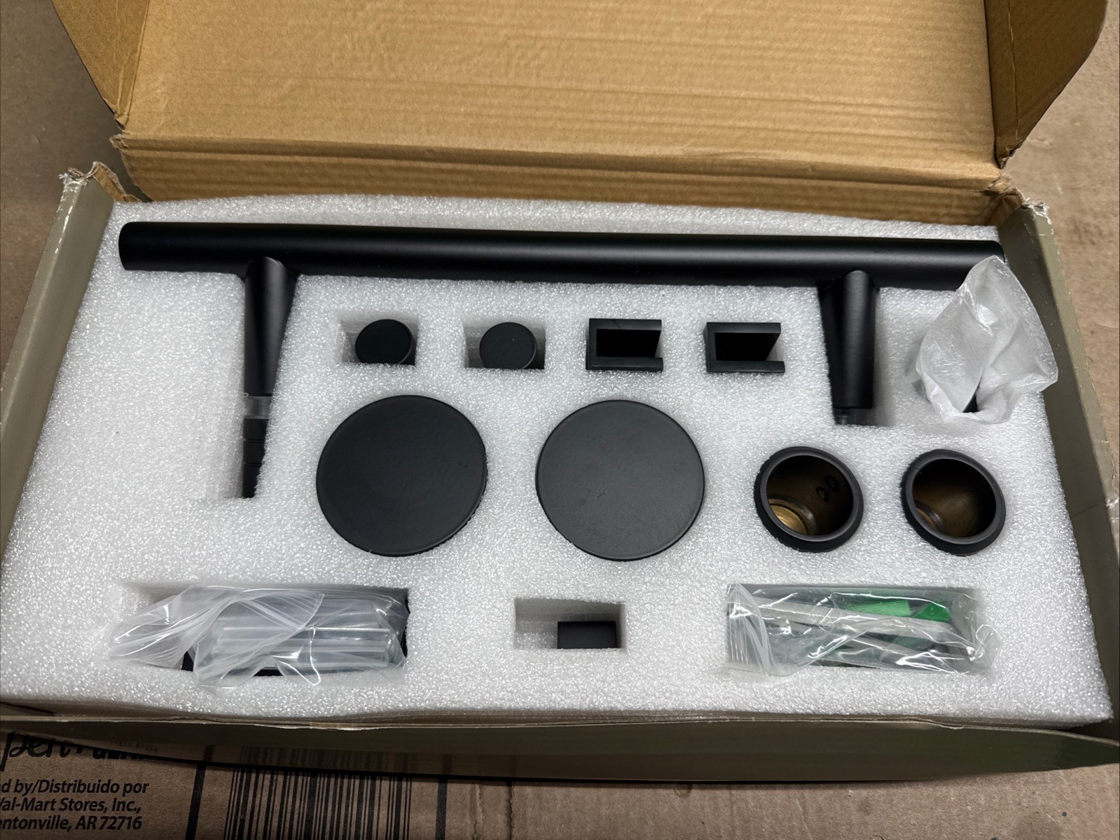 Glass Warehouse Sliding Shower Door Kit Matte Black GW-SLD-HWP-MB