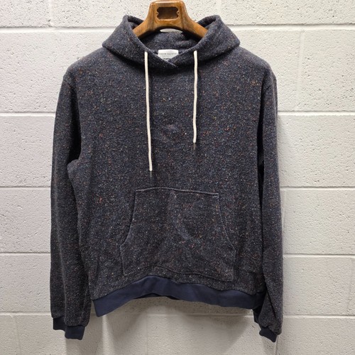 John Elliott Salt Wash Beach Hoodie BlueSpeckled Cotton Pullover Sweatshirt  4 L