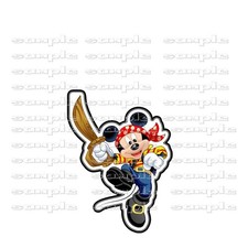 Disney PIRATE Mickey gri Premade Scrapbook Paper Piece Die Cut