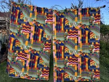 Bauhaus Design , Liberty of London pair of lined vintage curtains - early 1970's