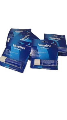 5 Pack Vaseline Lip Therapy Original Lip Balm Stick 0.16 oz 